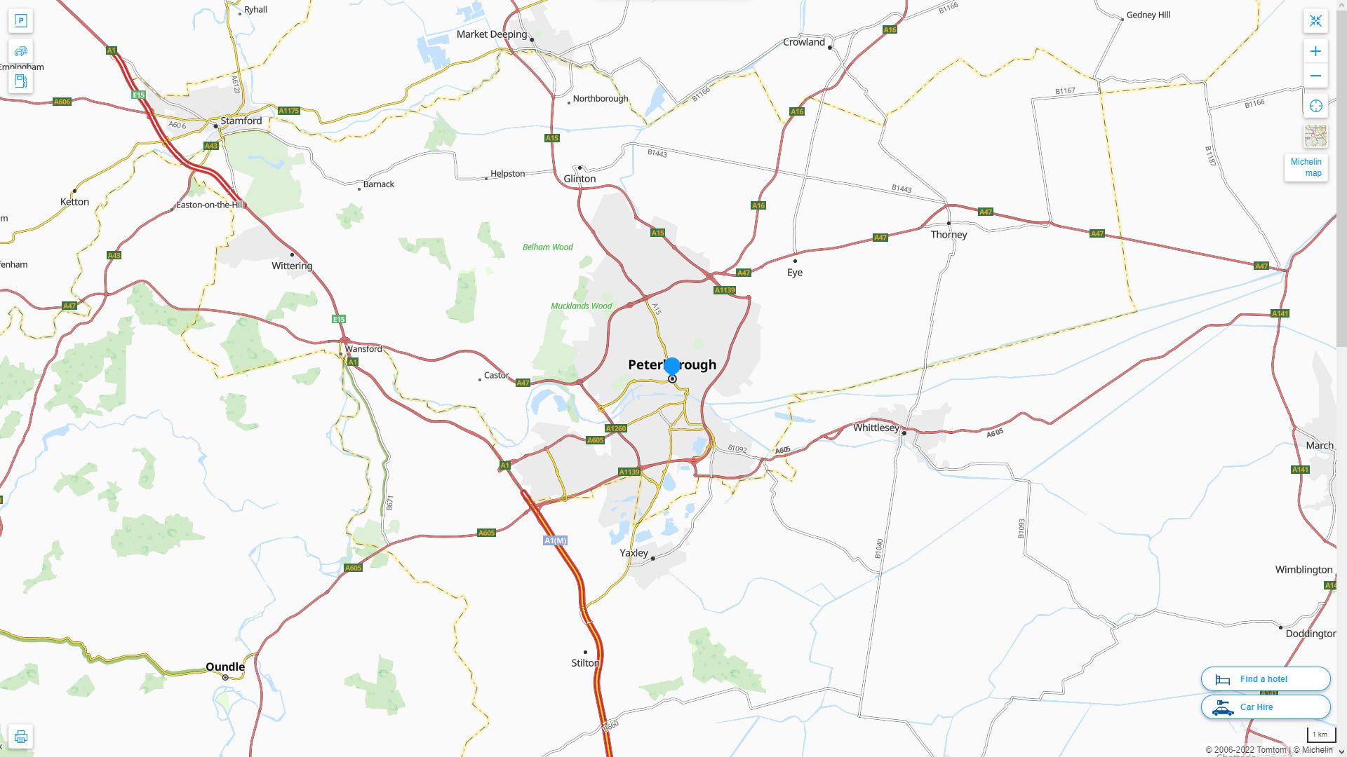 Peterborough Highway and Road Map